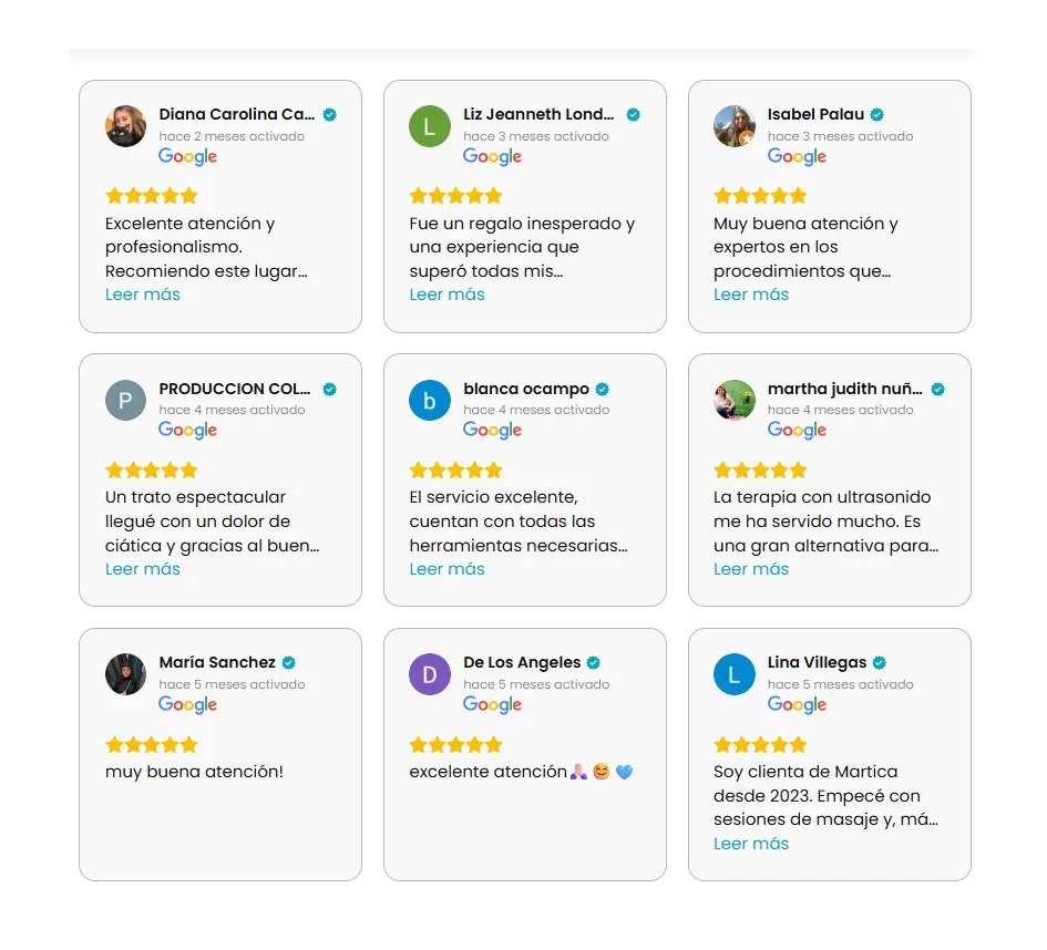 Patient testimonials